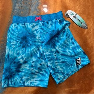 NWT Laguna Blue and white tie dye swim trunks size 5